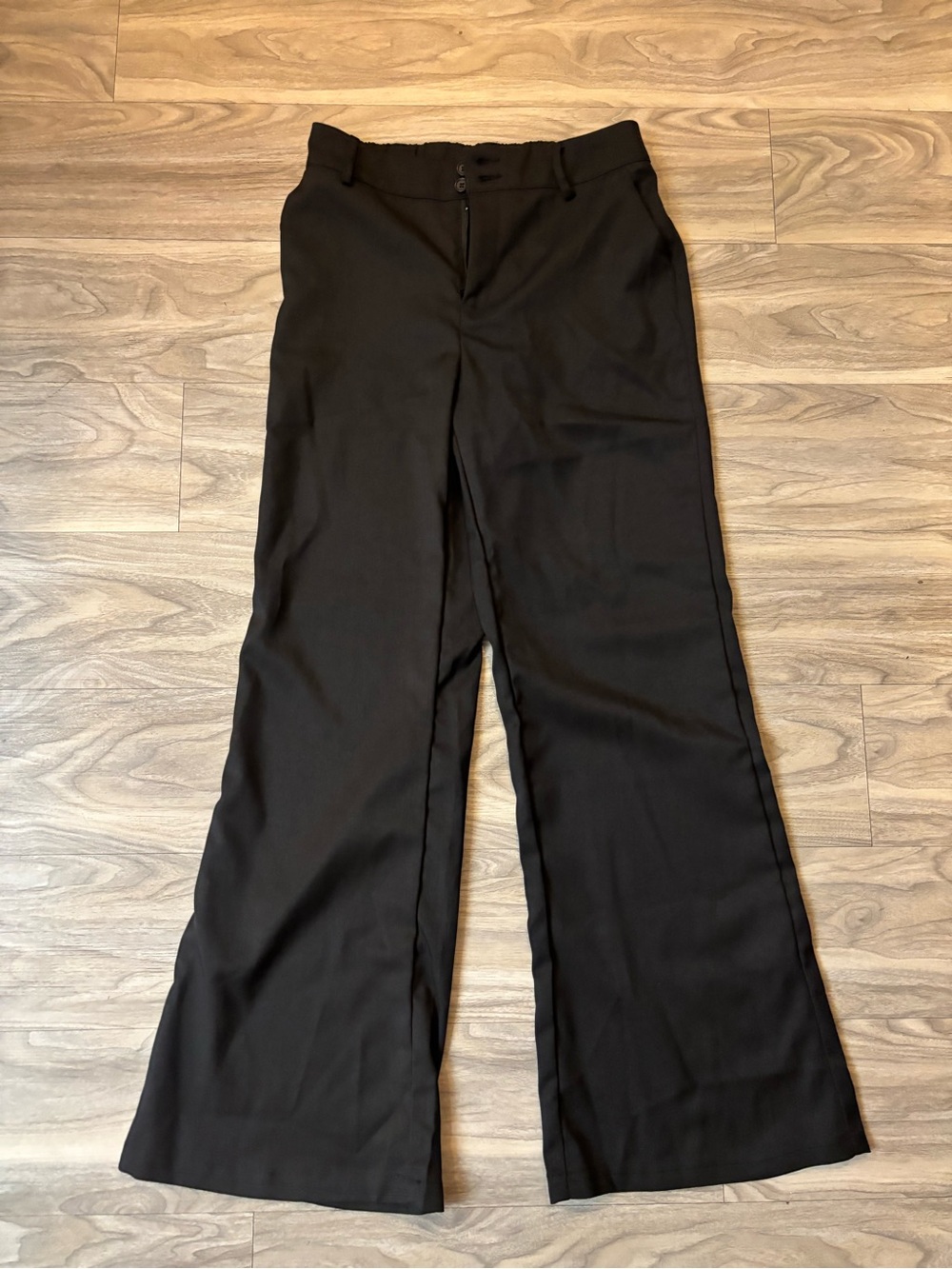 Wide-Leg Black Women's Dress Pants